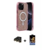 MARSİLYAN™- iPhone 14 Pro Max Kılıf Eksen Çizgi - Siyah Buffer Hayalet Cam Ekran Koruyucu + Raze Metal Kamera Lens - GD