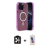 MARSİLYAN™- iPhone 14 Pro Max Kılıf Eksen Çizgi - Siyah Joko 5D Cam + PVD Metal Kamera Lens - TU
