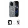 MARSİLYAN™- iPhone 14 Pro Max Kılıf Eksen Çizgi - Siyah Joko 5D Cam + PVD Metal Kamera Lens - TU