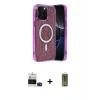 MARSİLYAN™- iPhone 14 Pro Max Kılıf Eksen Çizgi - Siyah Joko Magic 5D Hayalet Cam + Bilvis Titan Kamera Lens - DNMR