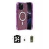 MARSİLYAN™- iPhone 14 Pro Max Kılıf Eksen Çizgi - Siyah Joko Magic 5D Hayalet Cam + PVD Metal Kamera Lens - TU