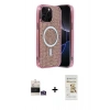 MARSİLYAN™- iPhone 14 Pro Max Kılıf Eksen Çizgi - Siyah Mat Seramik Nano Ekran Koruyucu + Bilvis Titan Kamera Lens - GS