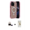 MARSİLYAN™- iPhone 14 Pro Max Kılıf Eksen Çizgi - Siyah Mat Seramik Nano Ekran Koruyucu + Bilvis Titan Kamera Lens - SH