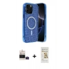 MARSİLYAN™- iPhone 14 Pro Max Kılıf Eksen Çizgi - Siyah Mat Seramik Nano Ekran Koruyucu + Bilvis Titan Kamera Lens - SH