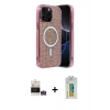 MARSİLYAN™- iPhone 14 Pro Max Kılıf Eksen Çizgi - Siyah Polymer Nano Ekran Koruyucu + Bilvis Titan Kamera Lens - GS