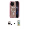 MARSİLYAN™- iPhone 14 Pro Max Kılıf Eksen Çizgi - Siyah Polymer Nano Ekran Koruyucu + Bilvis Titan Kamera Lens - DNMR