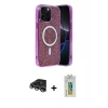 MARSİLYAN™- iPhone 14 Pro Max Kılıf Eksen Çizgi - Siyah Polymer Nano Ekran Koruyucu + Raze Metal Kamera Lens - GS