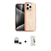 MARSİLYAN™- iPhone 14 Pro Max Kılıf Eksen Doku Koleksiyonu - Şeffaf Pasifik Cam Ekran Koruyucu + Bilvis Titan Kamera Lens - GD