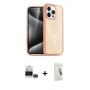 MARSİLYAN™- iPhone 14 Pro Max Kılıf Eksen Doku Koleksiyonu - Şeffaf Pasifik Cam Ekran Koruyucu + Bilvis Titan Kamera Lens - DNMR
