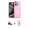 MARSİLYAN™- iPhone 14 Pro Max Kılıf Eksen Doku Koleksiyonu - Şeffaf Pasifik Cam Ekran Koruyucu + Siyah Bilvis Titan Kamera Lens