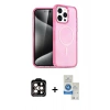 MARSİLYAN™- iPhone 14 Pro Max Kılıf Eksen Doku Koleksiyonu - Şeffaf Royal Nano Ekran Koruyucu + PVD Metal Kamera Lens - TU