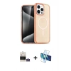 MARSİLYAN™- iPhone 14 Pro Max Kılıf Eksen Doku Koleksiyonu - Siyah 3D Antistatik Cam Ekran Koruyucu + Bilvis Titan Kamera Lens - GS