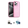 MARSİLYAN™- iPhone 14 Pro Max Kılıf Eksen Doku Koleksiyonu - Siyah 3D Antistatik Cam Ekran Koruyucu + Bilvis Titan Kamera Lens - GS