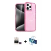 MARSİLYAN™- iPhone 14 Pro Max Kılıf Eksen Doku Koleksiyonu - Siyah 3D Antistatik Cam Ekran Koruyucu + Gold Bilvis Titan Kamera Lens