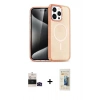 MARSİLYAN™- iPhone 14 Pro Max Kılıf Eksen Doku Koleksiyonu - Siyah 6D Mat Seramik Hayalet Nano Ekran Koruyucu + Bilvis Titan Kamera Lens - SH
