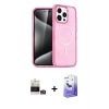 MARSİLYAN™- iPhone 14 Pro Max Kılıf Eksen Doku Koleksiyonu - Siyah Bilvis 5in1 5D Magic Hayalet Cam Ekran Koruyucu + Gümüş Bilvis Titan Kamera Lens