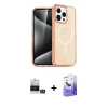 MARSİLYAN™- iPhone 14 Pro Max Kılıf Eksen Doku Koleksiyonu - Siyah Bilvis 5in1 5D Magic Hayalet Cam Ekran Koruyucu + Bilvis Titan Kamera Lens - GS