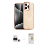 MARSİLYAN™- iPhone 14 Pro Max Kılıf Eksen Doku Koleksiyonu - Siyah Mat Seramik Nano Ekran Koruyucu + Bilvis Titan Kamera Lens - GD