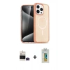 MARSİLYAN™- iPhone 14 Pro Max Kılıf Eksen Doku Koleksiyonu - Siyah Polymer Nano Ekran Koruyucu + Derin Mor Bilvis Titan Kamera Lens