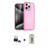 MARSİLYAN™- iPhone 14 Pro Max Kılıf Eksen Doku Koleksiyonu - Siyah Polymer Nano Ekran Koruyucu + Derin Mor Bilvis Titan Kamera Lens