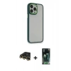 MARSİLYAN™- iPhone 14 Pro Max Kılıf Eksen Doku Prime - Şeffaf 360 Full Body Arka Koruyucu + Raze Metal Kamera Lens - GD