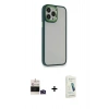 MARSİLYAN™- iPhone 14 Pro Max Kılıf Eksen Doku Prime - Şeffaf Pasifik Cam Ekran Koruyucu + Bilvis Titan Kamera Lens - DNMR