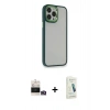 MARSİLYAN™- iPhone 14 Pro Max Kılıf Eksen Doku Prime - Şeffaf Pasifik Cam Ekran Koruyucu + Gold Bilvis Titan Kamera Lens