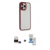 MARSİLYAN™- iPhone 14 Pro Max Kılıf Eksen Doku Prime - Şeffaf Royal Nano Ekran Koruyucu + Gümüş Bilvis Titan Kamera Lens