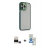MARSİLYAN™- iPhone 14 Pro Max Kılıf Eksen Doku Prime - Şeffaf Royal Nano Ekran Koruyucu + Gümüş Bilvis Titan Kamera Lens