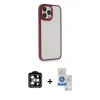 MARSİLYAN™- iPhone 14 Pro Max Kılıf Eksen Doku Prime - Şeffaf Royal Nano Ekran Koruyucu + PVD Metal Kamera Lens - TU