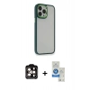 MARSİLYAN™- iPhone 14 Pro Max Kılıf Eksen Doku Prime - Şeffaf Royal Nano Ekran Koruyucu + PVD Metal Kamera Lens - TU