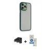 MARSİLYAN™- iPhone 14 Pro Max Kılıf Eksen Doku Prime - Şeffaf Royal Nano Ekran Koruyucu + Raze Metal Kamera Lens - GS