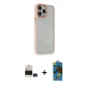 MARSİLYAN™- iPhone 14 Pro Max Kılıf Eksen Doku Prime - Siyah 18D Cam Ekran Koruyucu + Bilvis Titan Kamera Lens - DNMR