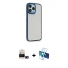 MARSİLYAN™- iPhone 14 Pro Max Kılıf Eksen Doku Prime - Siyah 3D Antistatik Cam Ekran Koruyucu + Bilvis Titan Kamera Lens - SH