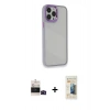 MARSİLYAN™- iPhone 14 Pro Max Kılıf Eksen Doku Prime - Siyah 6D Mat Seramik Hayalet Nano Ekran Koruyucu + Bilvis Titan Kamera Lens - SH