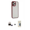 MARSİLYAN™- iPhone 14 Pro Max Kılıf Eksen Doku Prime - Siyah 6D Mat Seramik Hayalet Nano Ekran Koruyucu + Bilvis Titan Kamera Lens - DNMR