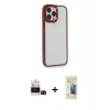 MARSİLYAN™- iPhone 14 Pro Max Kılıf Eksen Doku Prime - Siyah 6D Mat Seramik Hayalet Nano Ekran Koruyucu + Bilvis Titan Kamera Lens - SH