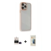 MARSİLYAN™- iPhone 14 Pro Max Kılıf Eksen Doku Prime - Siyah 6D Mat Seramik Hayalet Nano Ekran Koruyucu + Bilvis Titan Kamera Lens - SH