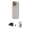 MARSİLYAN™- iPhone 14 Pro Max Kılıf Eksen Doku Prime - Siyah 6D Mat Seramik Hayalet Nano Ekran Koruyucu + Raze Metal Kamera Lens - GS