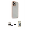 MARSİLYAN™- iPhone 14 Pro Max Kılıf Eksen Doku Prime - Siyah 6D Mat Seramik Hayalet Nano Ekran Koruyucu + Bilvis Titan Kamera Lens - GS