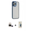 MARSİLYAN™- iPhone 14 Pro Max Kılıf Eksen Doku Prime - Siyah 6D Mat Seramik Hayalet Nano Ekran Koruyucu + Bilvis Titan Kamera Lens - SH