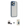 MARSİLYAN™- iPhone 14 Pro Max Kılıf Eksen Doku Prime - Siyah 6D Mat Seramik Hayalet Nano Ekran Koruyucu + Bilvis Titan Kamera Lens - DNMR