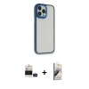 MARSİLYAN™- iPhone 14 Pro Max Kılıf Eksen Doku Prime - Siyah Bilvis 3D Mat Cam Ekran Koruyucu + Derin Mor Bilvis Titan Kamera Lens