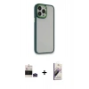 MARSİLYAN™- iPhone 14 Pro Max Kılıf Eksen Doku Prime - Siyah Bilvis 3D Mat Cam Ekran Koruyucu + Derin Mor Bilvis Titan Kamera Lens