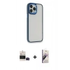 MARSİLYAN™- iPhone 14 Pro Max Kılıf Eksen Doku Prime - Siyah Bilvis 3D Mat Cam Ekran Koruyucu + Bilvis Titan Kamera Lens - SH