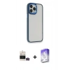 MARSİLYAN™- iPhone 14 Pro Max Kılıf Eksen Doku Prime - Siyah Bilvis 5in1 3D Magic Cam Ekran Koruyucu + Bilvis Titan Kamera Lens - GD