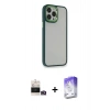 MARSİLYAN™- iPhone 14 Pro Max Kılıf Eksen Doku Prime - Siyah Bilvis 5in1 3D Magic Cam Ekran Koruyucu + Bilvis Titan Kamera Lens - GD