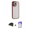 MARSİLYAN™- iPhone 14 Pro Max Kılıf Eksen Doku Prime - Siyah Bilvis 5in1 3D Magic Cam Ekran Koruyucu + Raze Metal Kamera Lens - GD