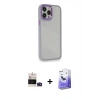 MARSİLYAN™- iPhone 14 Pro Max Kılıf Eksen Doku Prime - Siyah Bilvis 5in1 5D Magic Hayalet Cam Ekran Koruyucu + Bilvis Titan Kamera Lens - DNMR