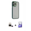 MARSİLYAN™- iPhone 14 Pro Max Kılıf Eksen Doku Prime - Siyah Bilvis 5in1 5D Magic Hayalet Cam Ekran Koruyucu + Bilvis Titan Kamera Lens - GD